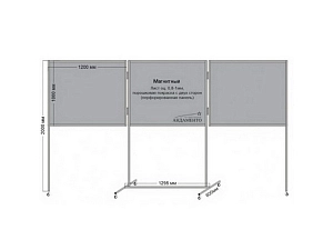 Выставочная ширма напольная на колёсах 2000 мм