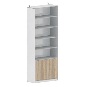 Стеллаж для книг 1000х400х2600 мм (серый/дуб сонома)