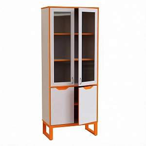 Шкаф со стеклом, низкий фасад 800×430×2000 мм