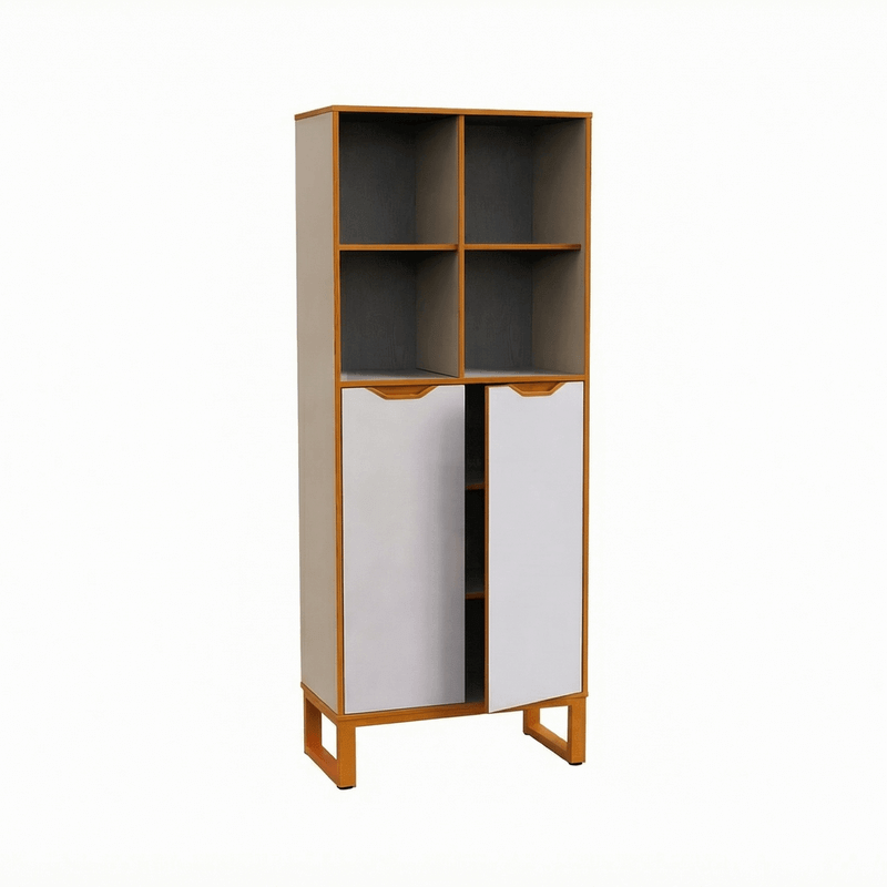 Полуоткрытый шкаф для кабинета с высоким фасадом, 2 м