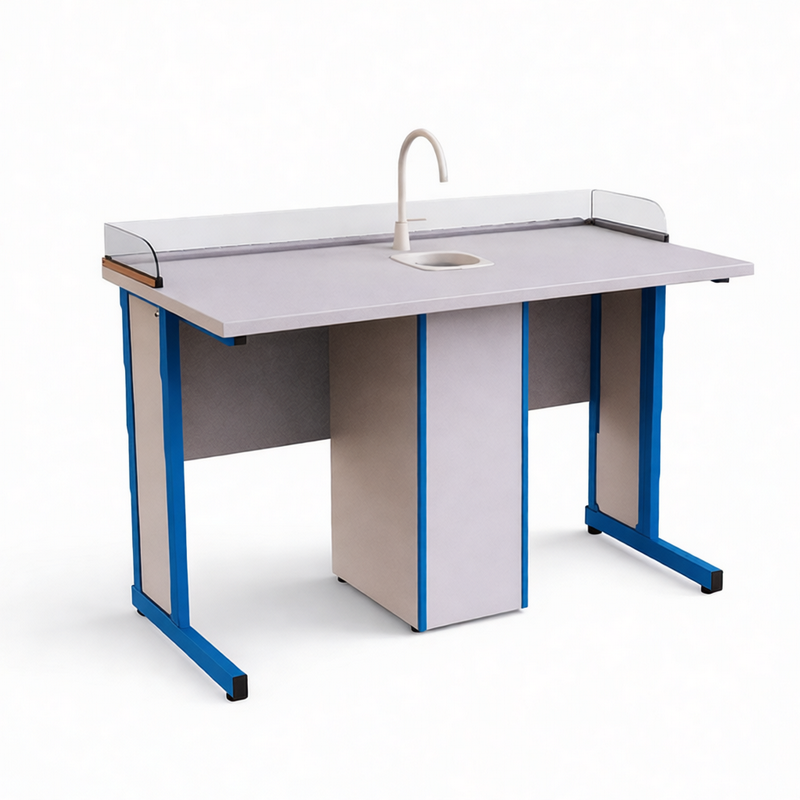 Учебный стол с бортиком и сантехникой АЛКМ-Лаб27