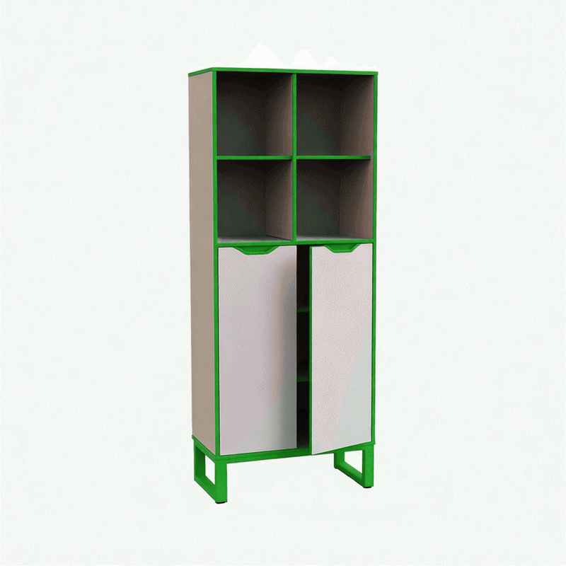 Полуоткрытый шкаф для кабинета с высоким фасадом, 2 м