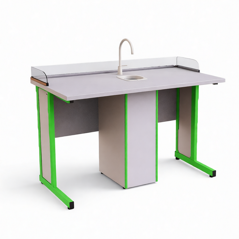 Учебный стол с бортиком и сантехникой АЛКМ-Лаб27