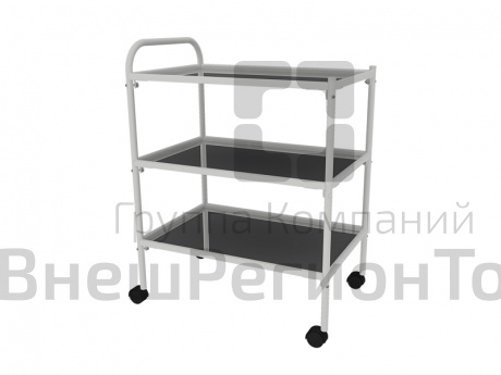 Столик процедурный передвижной, 3 полки (нерж. сталь).
