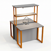 Стол рабочий малый островной для кабинета химии/биологии (с сантехникой)