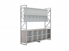 Гардероб 2-сторонний с открытой тумбой для обуви