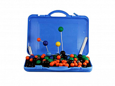 Комплект моделей атомов для составления молекул со стержнями