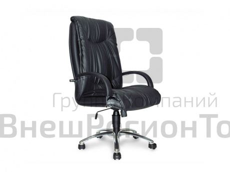 Кресло СВИНГ (экокожа, хром.каркас), цвет черный.