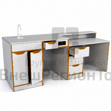 Стол лабораторный демонстрационный (с защитным, химостойким, термостойким покрытием, раковиной и пр).