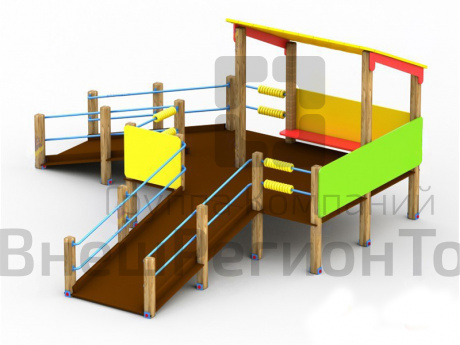 Игровой комплекс с 2 пандусами для детей с ограниченными возможностями.