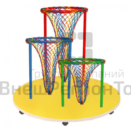 Корзины для заброса мячей 3 шт. на колёсиках 100х70 см.