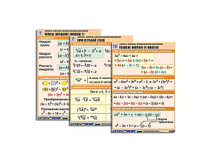 Плакаты по алгебре «Формулы и преобразования», 10 шт A1