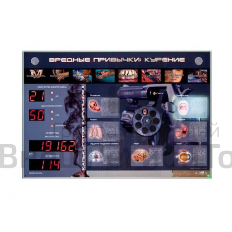 Электрифицированный стенд вредные привычки "Курение".