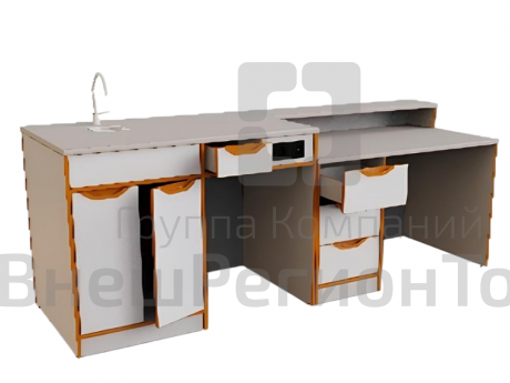 Стол лабораторный демонстрационный (с защитным, химостойким, термостойким покрытием, раковиной и пр).