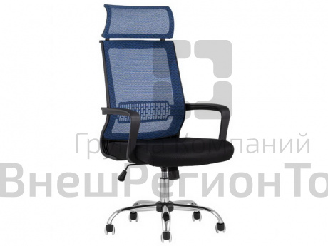 Кресло офисное, голубое.