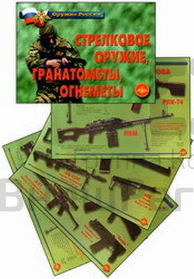 Плакаты Стрелковое оружие, гранатометы, огнеметы, А3, 13 шт.
