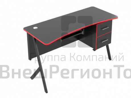 Стол компьютерный на металлокаркасе с тумбой.