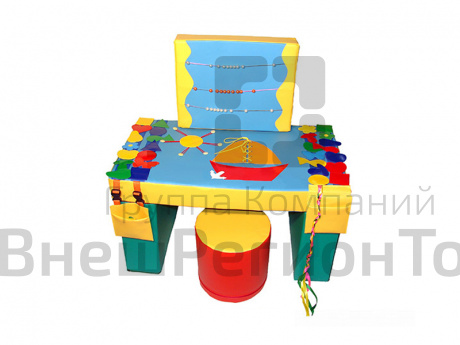 Дидактический мягкий столик + пуф (тип 3).