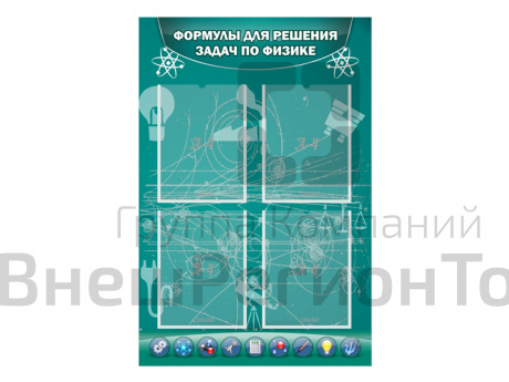 Стенд Формулы для решения задач по физике 60х90 см.