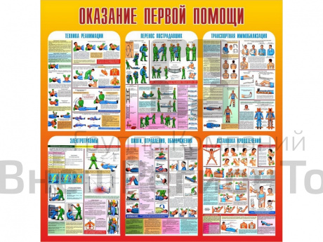 Стенд Оказание первой помощи 100х100 см.