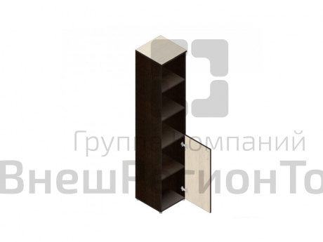 Шкаф канцелярский узкий полуоткрытый.