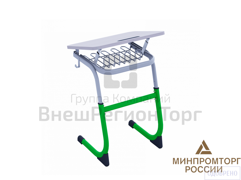 Парта одноместная регулируемая по высоте, П600А-Sm03pY.