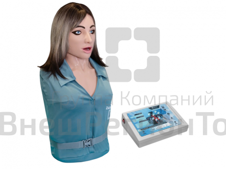 Тренажер-манекен пострадавшего (женщина) для отработки приемов сердечно-легочной реанимации со свето.