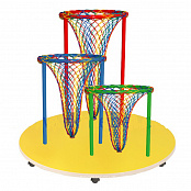 Корзины для заброса мячей 3 шт. на колёсиках 100х70 см