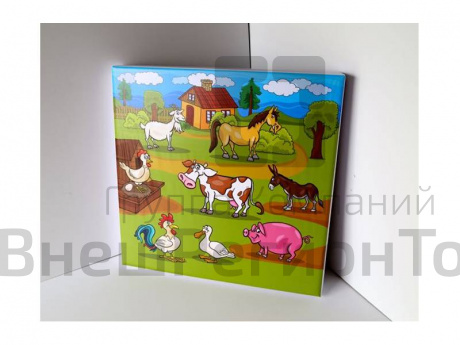 Звуковая панель Животные 1000х1000 мм.