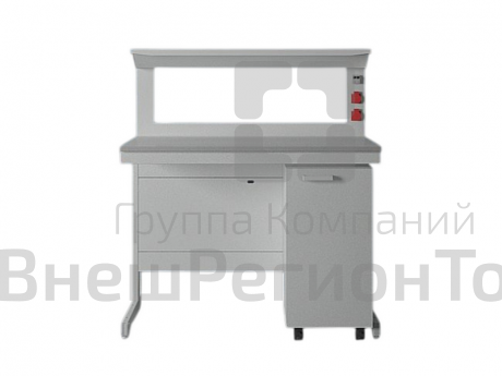 Стол лабораторный с полкой, 1200x650x1355/900.