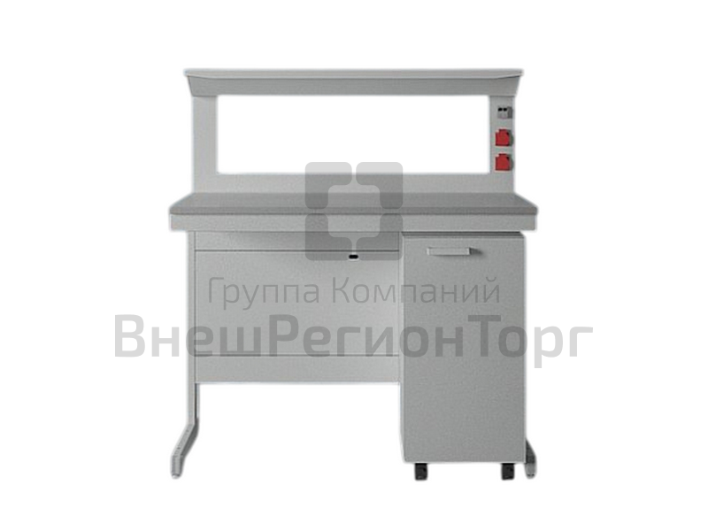 Стол лабораторный с полкой, 1200x650x1355/900.