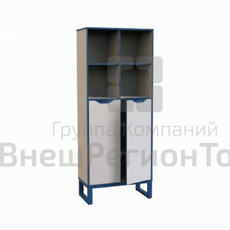 Шкаф полуоткрытый с высоким фасадом.