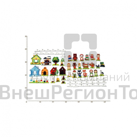 Набор плоскостных фигурок на подставках Сказочные персонажи, 10-15 см.