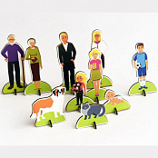 Набор фигурок Европеоидная раса (три поколения семьи)