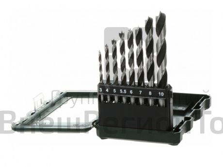 Набор сверл по дереву, 8 шт. (3-10 мм) Metabo 626705000.