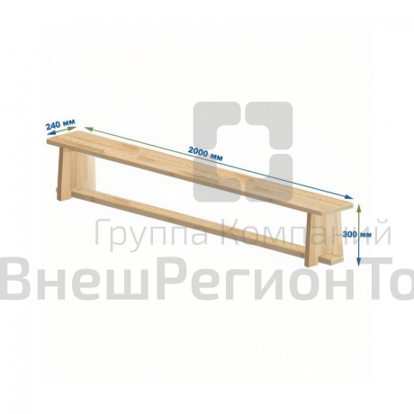 Бревно гимнастическое напольное постоянной высоты, 200 см.