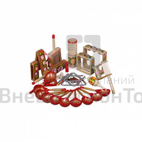 Комплект "Весёлый туесок" с городецкой росписью.