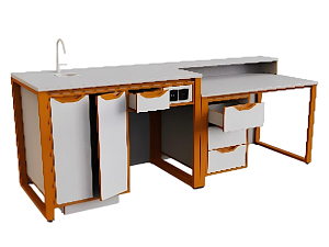 Стол демонстрационный для кабинета химии/биологии с сантехникой, ЛДСП 26мм