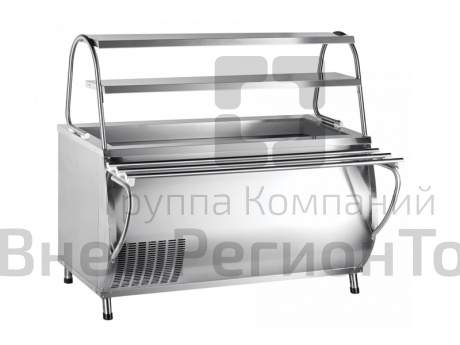 Прилавок холодильный открытый Патша, нейтр.шкаф, 2 полки, L1500 мм.