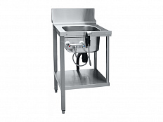 Предмоечный стол для посудомоечной машины купольной, 560х670х1070(1800) мм