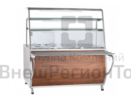 Мармит для вторых блюд паровой Премьер, 3 полки + гастроемкости, L1500 мм.