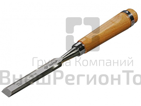 Стамеска-долото ЗУБР "ЭКСПЕРТ" с деревянной ручкой, хромованадиевая.