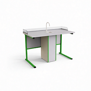 Ученический стол с бортиком из оргстекла, металлокаркас