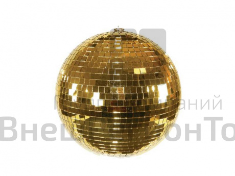 Зеркальный золотой шар с приводом D 260 мм.
