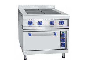 Плита электрическая, нерж.ст., 4 конфорки, духовка, конвекция, 840 x 950 x 950 мм