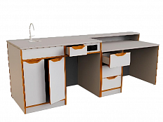 Стол лабораторный демонстрационный (с защитным, химостойким, термостойким покрытием, раковиной и пр)