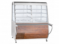 Прилавок-витрина холодильный закрытый Премьер, нейтр.шкаф, 3 полки + гастроемкости, L1500 мм
