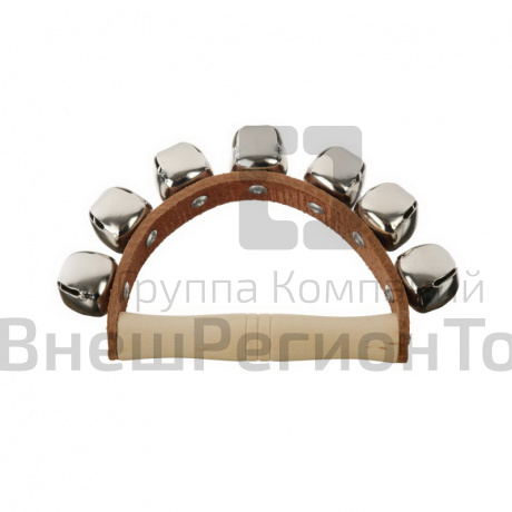 Колокольцы на деревянной ручке и коже (7 штук).