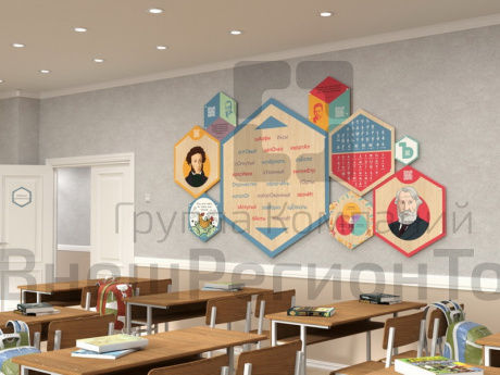 Набор информационно-методических панелей (9 шт.) «Стендум - Русский язык, Литература».