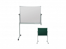 Магнитно-комбинированная горизонтальная мобильная поворотная доска 100х120 - алюминиевый профиль